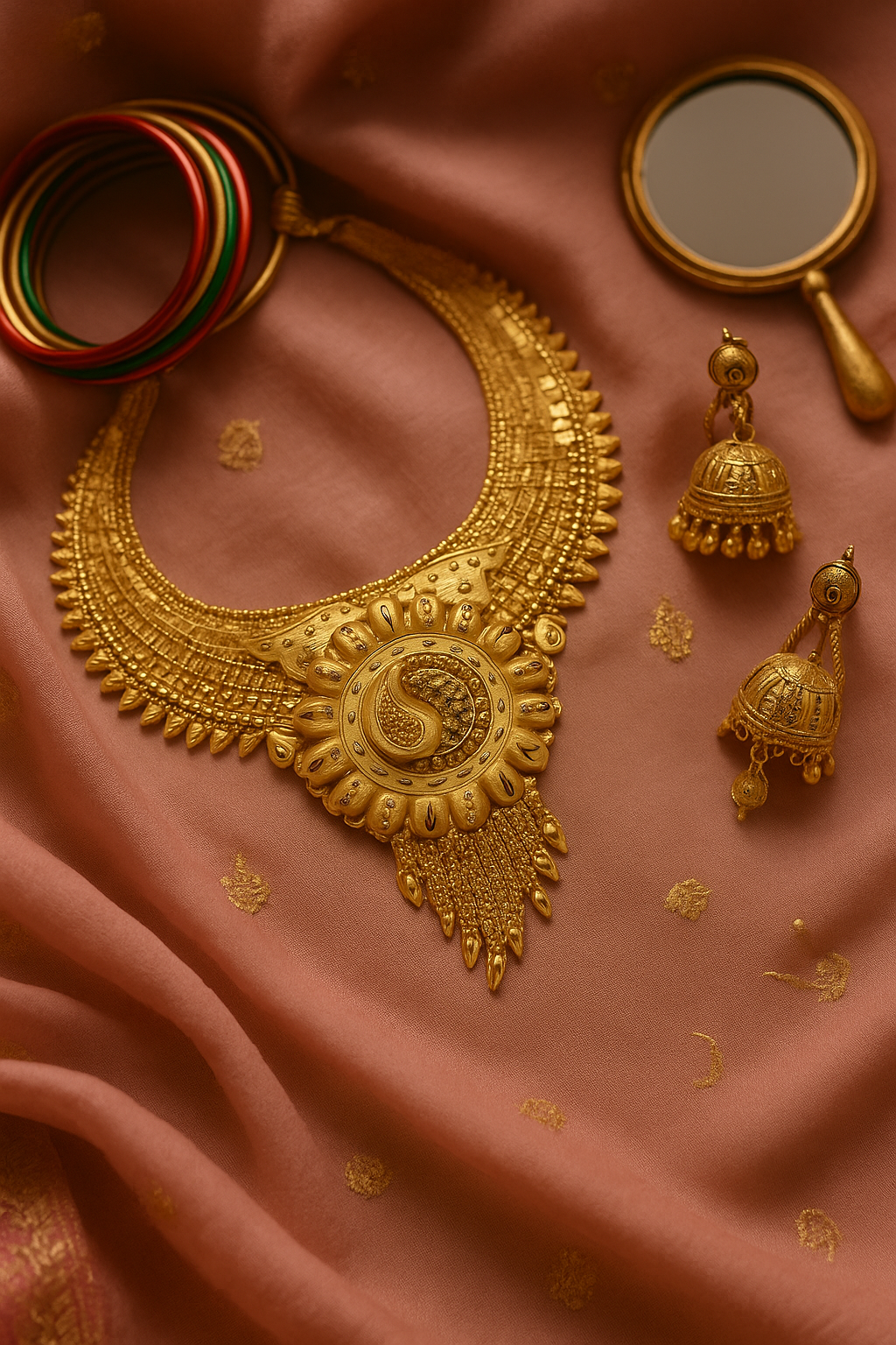 Royal Gold-Look Bridal Set