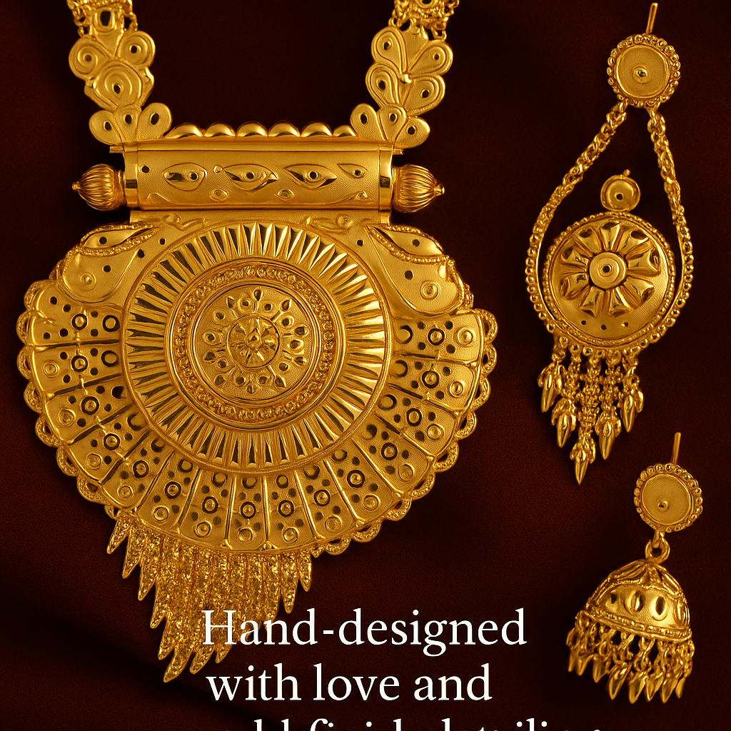 Traditional Temple Design Long Necklace Set – | Madni Jewellers