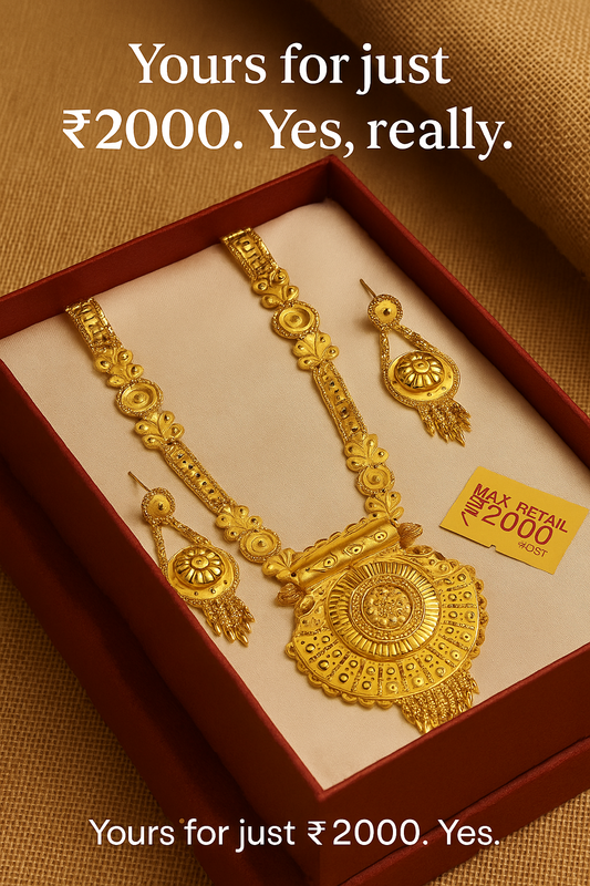 Traditional Temple Design Long Necklace Set – | Madni Jewellers
